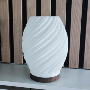 Lampara de mesa modelo Ether color blanco - apagada