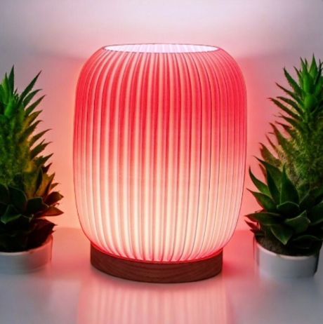 Lampara Aura Rosa con base en Nogal - Imagen 4